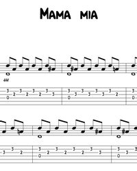 Mamma Mia for guitar. Guitar sheet music and tabs.