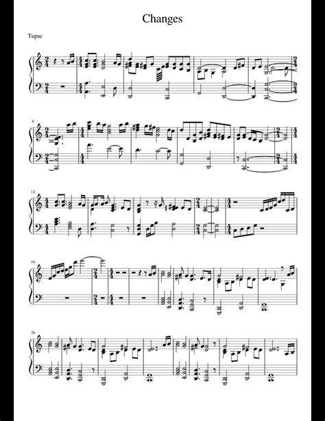 Changes sheet music for Piano download free in PDF or MIDI