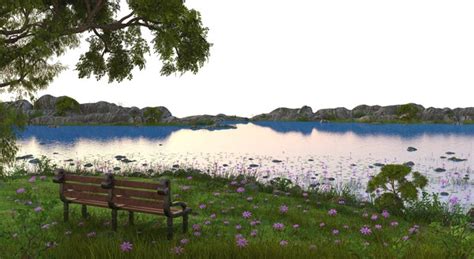 Landscape bench sunset 3D - TurboSquid 1416480