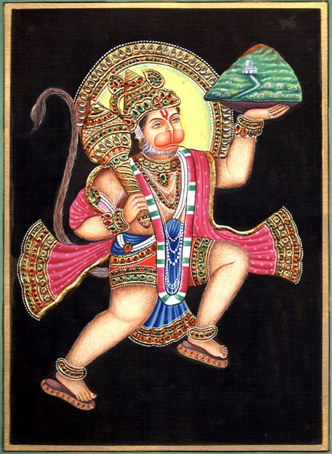 Lord Hanuman Carrying Sanjeevni Booti | Exotic India Art