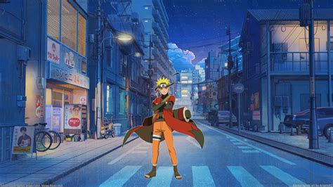 Naruto Uzumaki Sage Mode in Japan side street - Naruto Wallpaper (43529914) - Fanpop