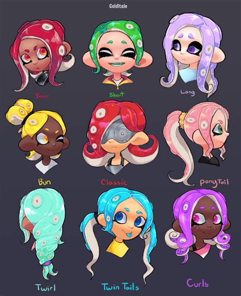 I Made some (new) Octoling girl hairstyles! : splatoon