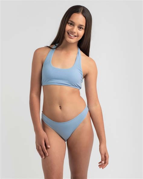 Shop Topanga Girls' Avery Bikini Set In Crystal Blue - Fast Shipping ...