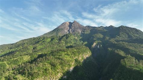 Aerial View of Mount Merapi in the Morning 25314705 Stock Video at Vecteezy