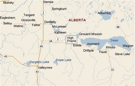 High Prairie, Alberta Area Map & More