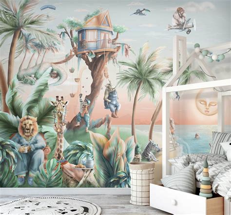 Jungle Dreams - Tropical animals kids wall mural wallpaper