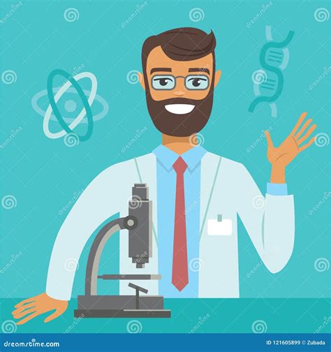 Genetic Engineer Researcher Stock Vector - Illustration of cartoon, engineer: 121605899