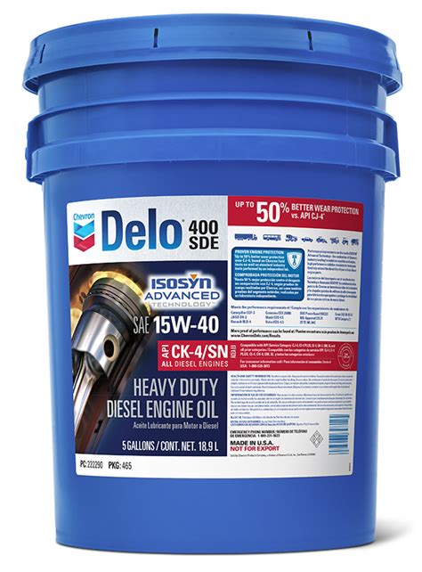 Chevron Delo® 400 SDE Heavy Duty Diesel Engine Oil 15W-40 | Santmyer ...