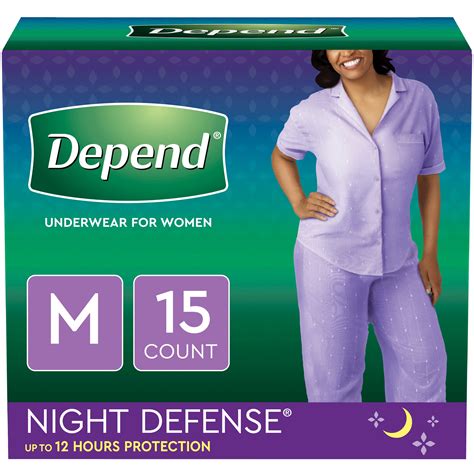 DEPENDS FOR WOMEN 15 count "Night Defense, Size M" – Volusia Coupon Queens