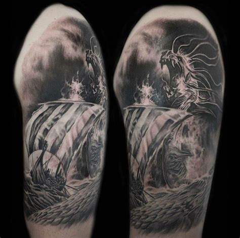 Best 25+ Jormungandr tattoo ideas on Pinterest | Viking dragon, Nordic ...