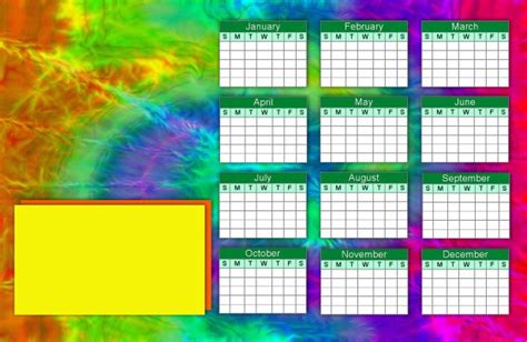 Tie Dye Open Year Calendar Free Stock Photo - Public Domain Pictures