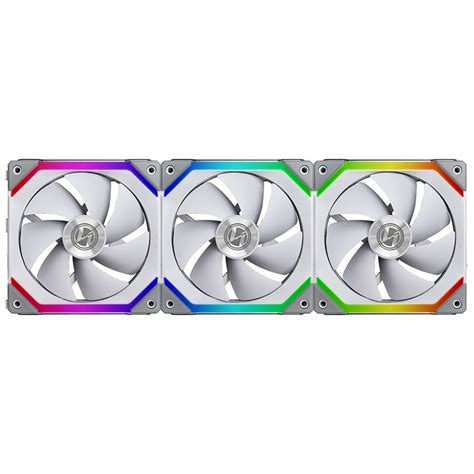 Lian Li UNI SL120 RGB LED 120mm White Case Fan - 3 Pack with Controller ...