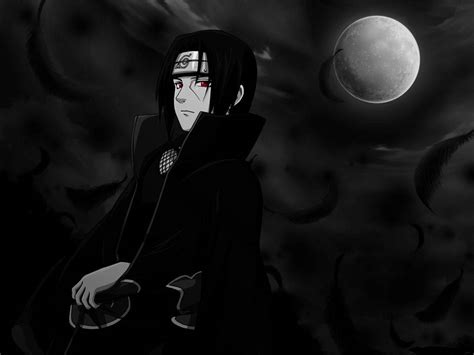 Download Itachi Uchiha Black And White Portrait Wallpaper | Wallpapers.com