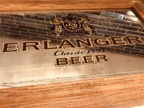 Vintage Erlanger Beer Classic 1893 Mirror Sign Wood Frame Schlitz ...