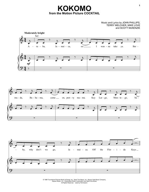 Kokomo | Sheet Music Direct