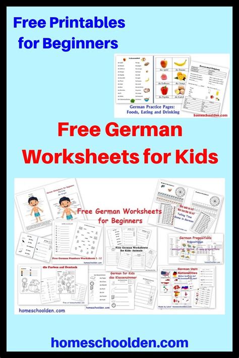 Free German Worksheets for Beginners - Numbers, Colors, Fruits & More