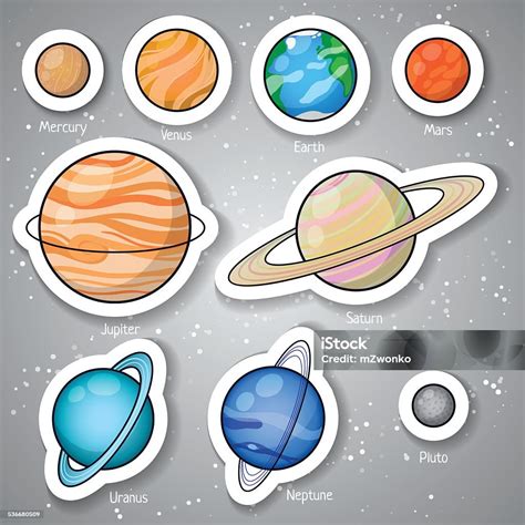 Solar System Planet Stickers Stock Illustration - Download Image Now ...