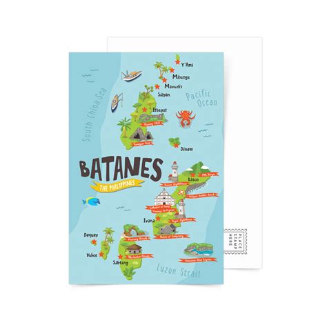 Batanes Illustrated Map Postcard – Postcards and Collectibles Pinspired ...