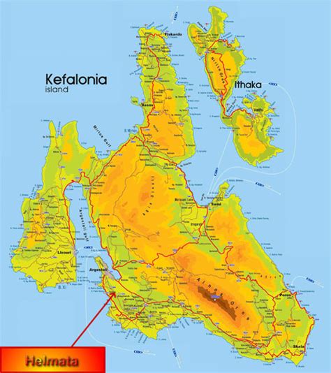 Stadtplan von Kefalonia | Detaillierte gedruckte Karten von Kefalonia, Griechenland der ...