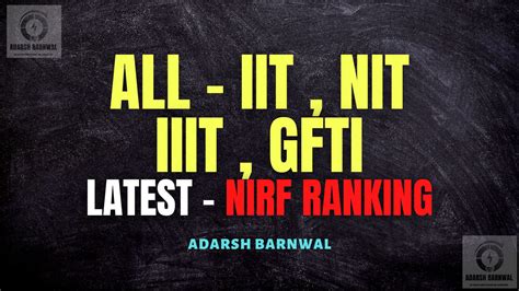 ALL IIT , NIT , GFTI , IIIT NIRF Ranking 2024 - 2025 - Adarsh Barnwal