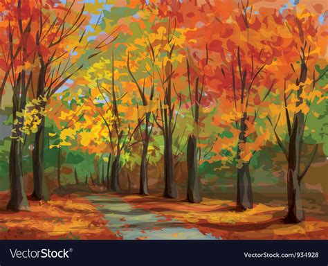 Autumn landscape Royalty Free Vector Image - VectorStock