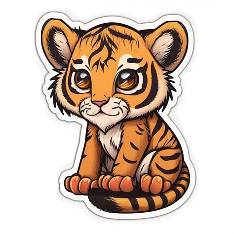 Premium Photo | Adorable tiger stickers cute vector illustrations ...