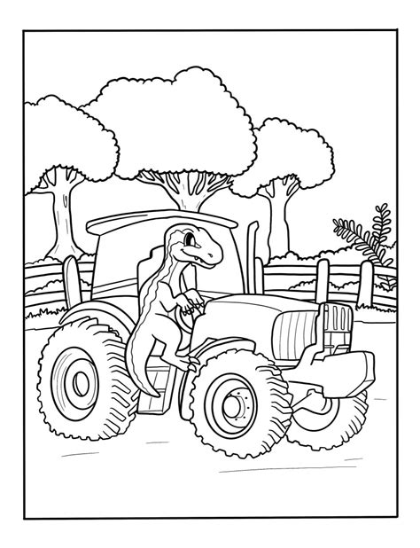 Free Tractor Coloring Page | Printable Dinosaur Coloring Pages