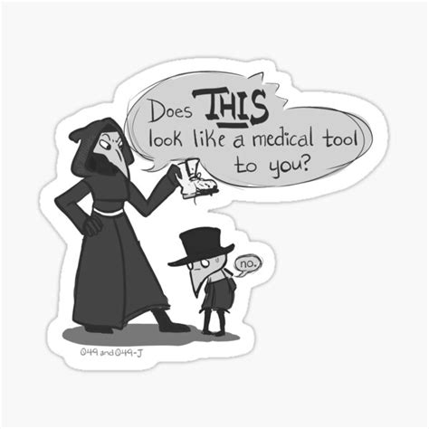 "SCP 049 and "Junior" - Medical Tool" Sticker for Sale by PajammyJamesART | Redbubble