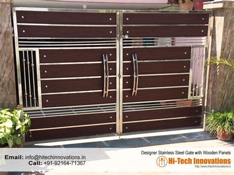 Stainless Steel Gate Designs With Wood