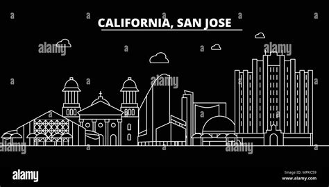 San Jose silhouette skyline. USA - San Jose vector city, american ...