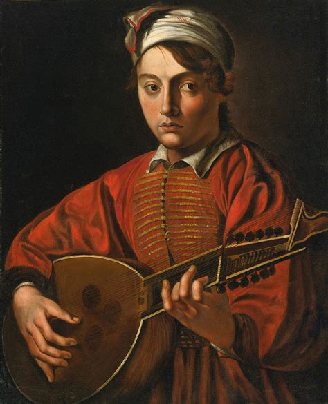 A Young Man playing a Lute Painting by Follower of the Master of the Lute Player - Fine Art America