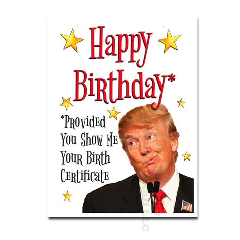 Donald Trump Birthday Card Funny Birthday Card Trump | Etsy