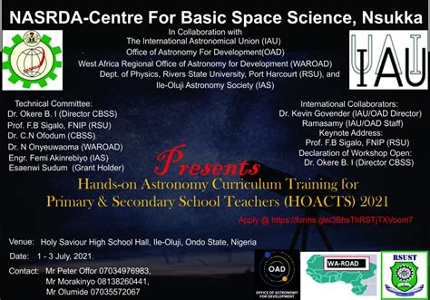 Hands-on Astronomy Curriculum Training for Primary and Secondary School Teachers Archives - IAU ...