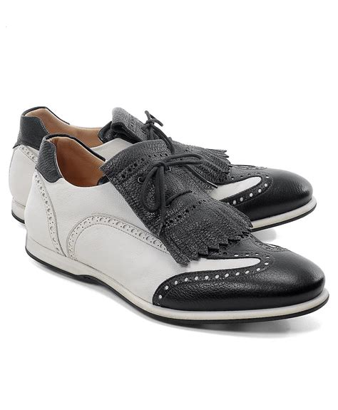 Brooks Brothers Kiltie Golf Shoes in Black for Men (black-white) | Lyst