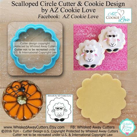 Scalloped Circle Cookie Cutter & Fondant Cutter Designed by AZ | Etsy