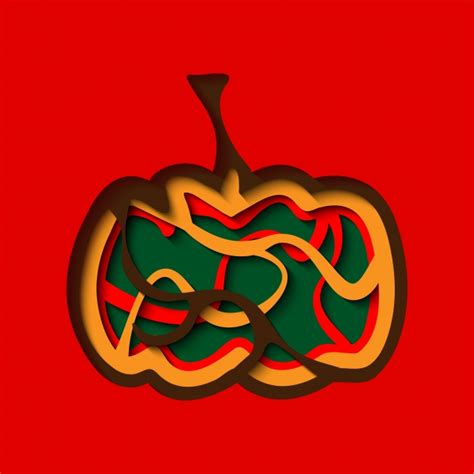 Paper Cut Style Vector PNG Images, Halloween Pumpkin With Paper Cut And Layer Styles Vector ...