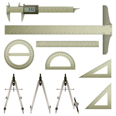 Premium Vector | Mathematics measurement instrument. a set of ...