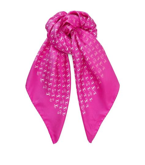 Jimmy Choo Silk Monogram Reta Scarf | Harrods US