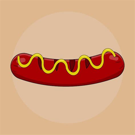 Premium Vector | Vector illustration of grilled sausage icon with mustard sauce