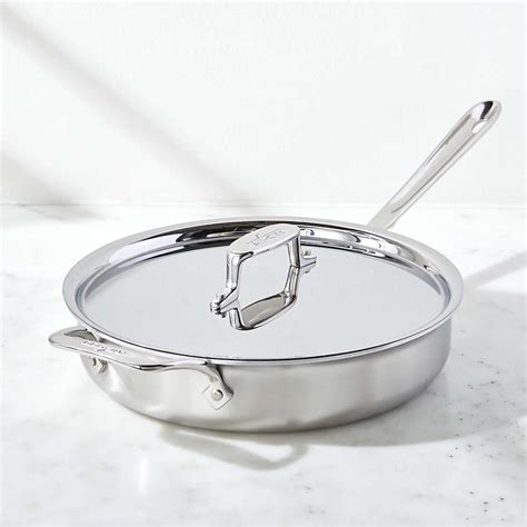 All-Clad d5 Brushed Stainless Steel 3-Quart Sauté Pan with Lid ...