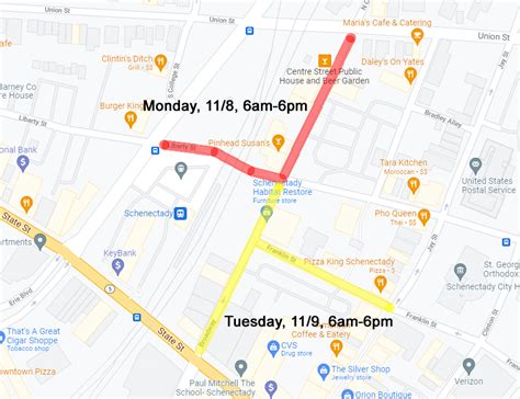 Street Closure Map - Downtown Schenectady Improvement Corporation