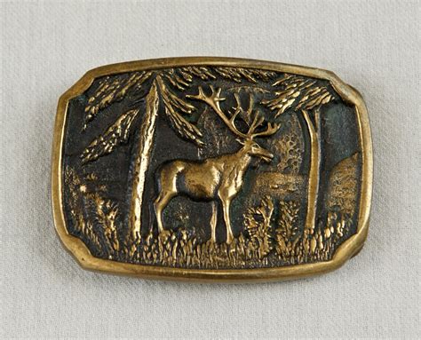 Vintage brass moose belt buckleBTS buckle1978 buckle.