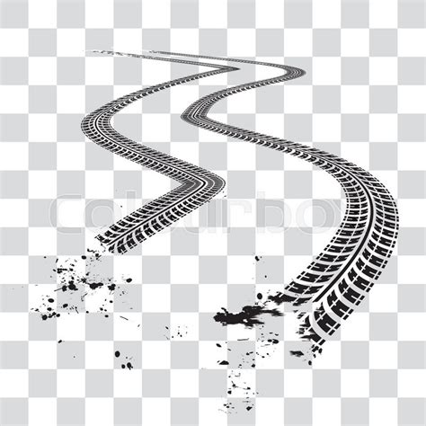 Tire tracks. Vector illustration on ... | Stock Vector | Colourbox