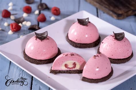 Chocolate Raspberry Mousse Domes - Home Cooking Adventure