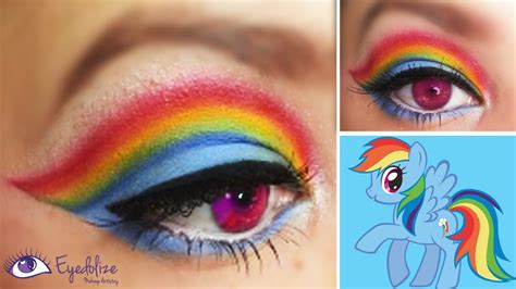 Rainbow Dash My Little Pony Inspired Makeup Eyeshadow Tutorial by EyedolizeMakeup - YouTube