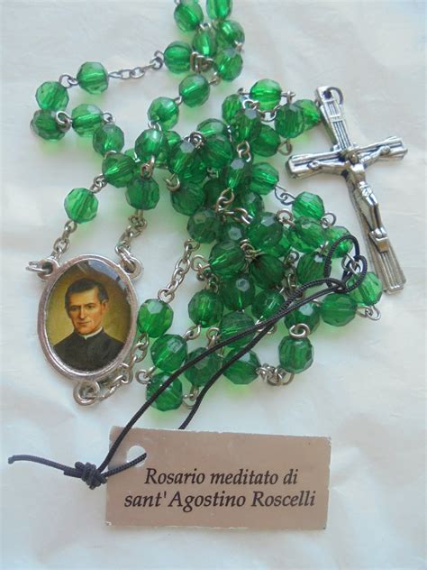 SAINT AGOSTINO ROSCELLI Praying rosary with green beads | Etsy