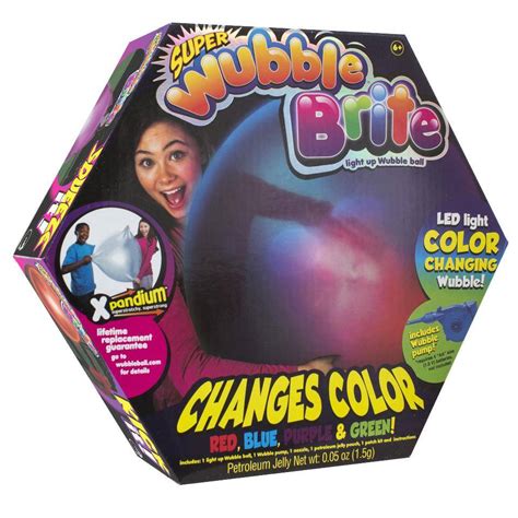 Super Wubble Brite Light Up Color Changing Bubble Ball with Pump - Red/Blue/Purple/Green ...