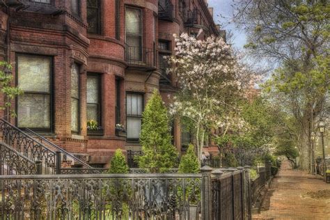 Back Bay Boston Brownstones In Spring Photograph by Joann Vitali