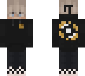 blonde boy with black hoodie | Minecraft Skin