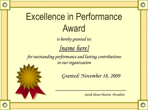 Best Performance Certificate Template – Sample.gelorailmu.com